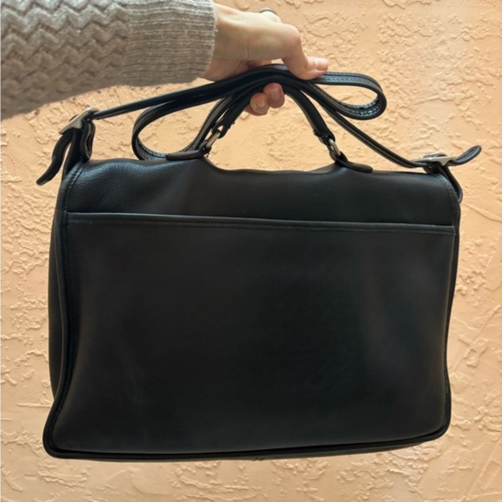 Vintage Coach 90s - Black Metropolitan Briefcase - 5180 - with nickel hardware - Picture 3 of 10